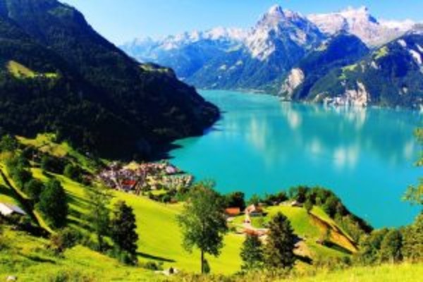 By Train through the Swiss Mountains