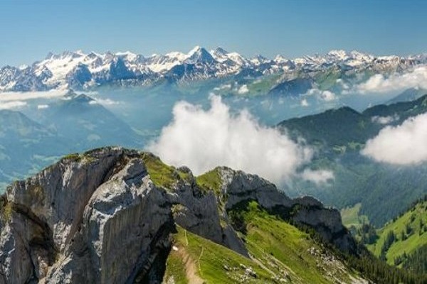 Swiss Mountains and the Golden Pass Line